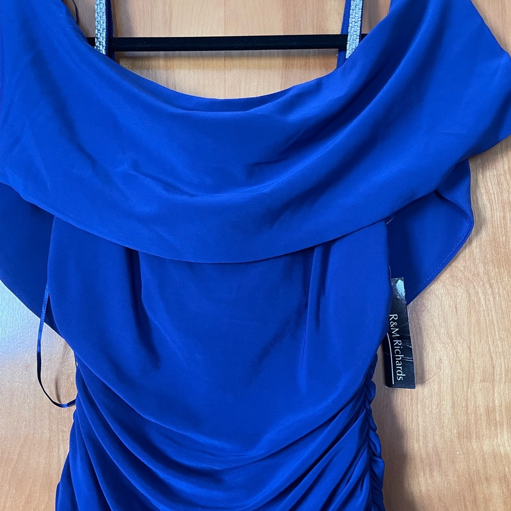 R&M Richards Strapless Royal Blue Dress